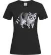 Жіноча футболка Малюнок єнота Чорний Жіноча футболка Малюнок єнота Чорний фото