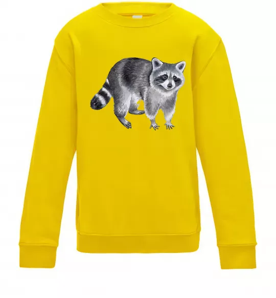 Детский Свитшот Малюнок єнота Солнечно желтый фото
