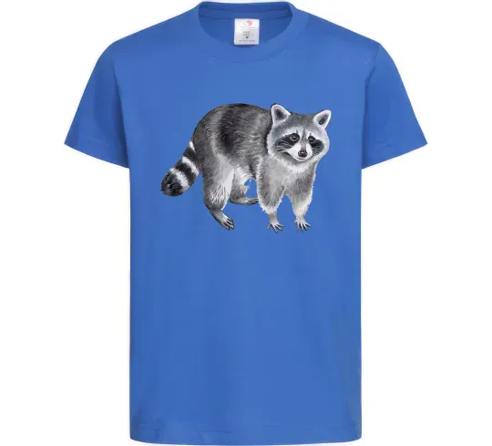 Детская футболка Малюнок єнота Ярко-синий фото
