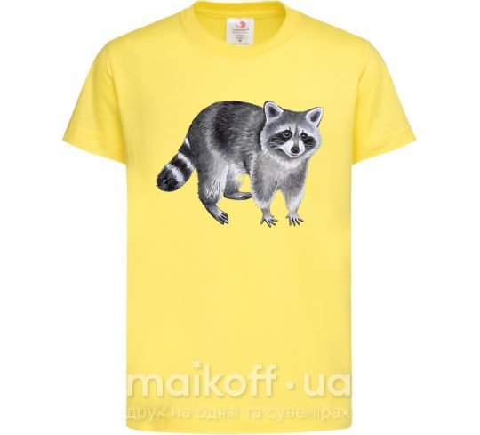Детская футболка Рисунок енота Лимонный фото