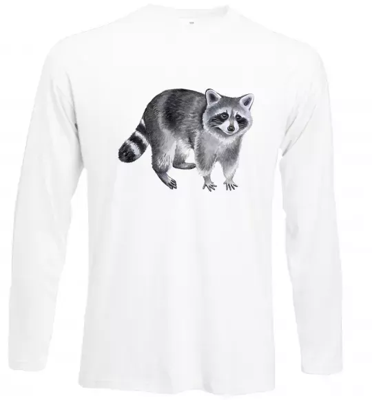 Лонгслив Малюнок єнота Белый фото