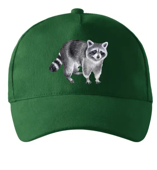 Кепка Малюнок єнота Темно-зеленый фото