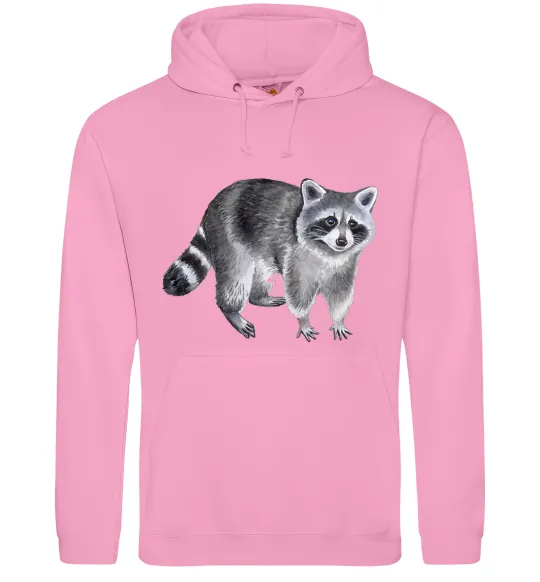 Мужская толстовка (худи) Малюнок єнота Розовый фото