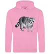 Мужская толстовка (худи) Малюнок єнота Розовый фото
