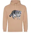Мужская толстовка (худи) Малюнок єнота Песочный фото