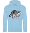 Мужская толстовка (худи) Малюнок єнота Голубой фото