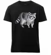 Чоловіча преміум футболка Малюнок єнота Чорний фото