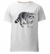 Чоловіча преміум футболка Малюнок єнота Білий фото