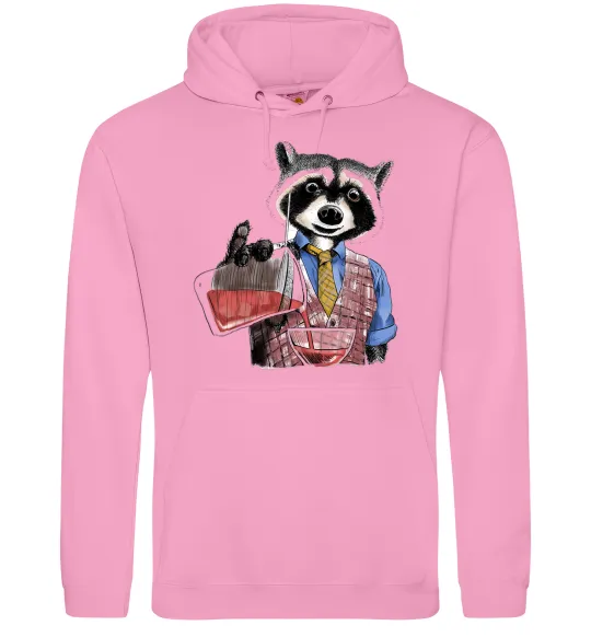 Жіноча толстовка (худі) Єнот бармен Рожевий фото