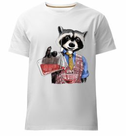 Мужская премиум футболка Єнот бармен