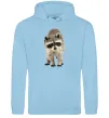 Мужская толстовка (худи) Realistic racсoon Голубой фото