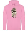 Женская толстовка (худи) Realistic racсoon Розовый фото