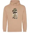 Жіноча толстовка (худі) Realistic racсoon Пісочний фото