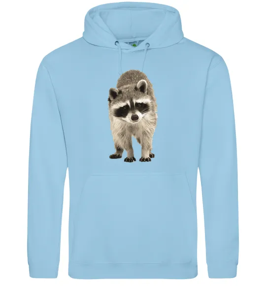 Женская толстовка (худи) Realistic racсoon Голубой фото