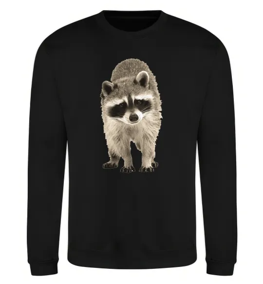 Свитшот Realistic racсoon Черный фото