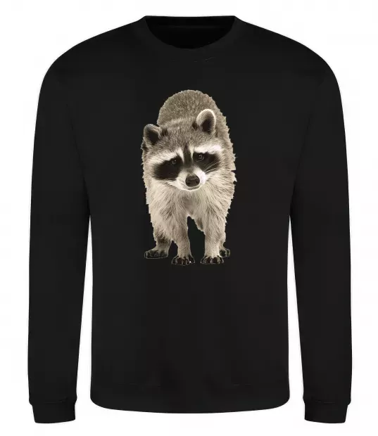 Світшот Realistic racсoon Чорний фото