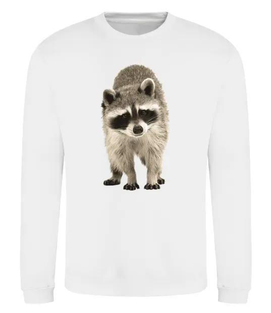 Світшот Realistic racсoon Білий фото