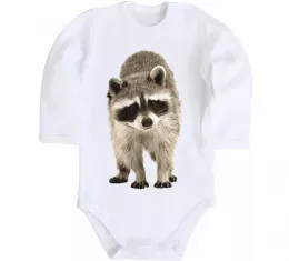 Детский боди Realistic racсoon Белый фото