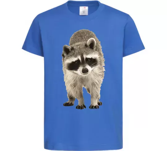 Детская футболка Realistic racсoon Ярко-синий фото