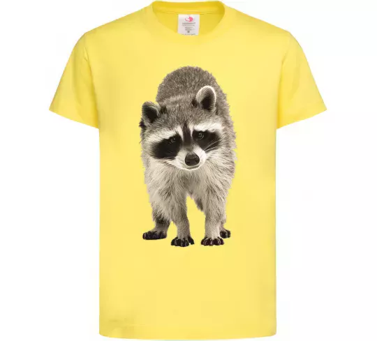 Детская футболка Realistic racсoon Лимонный фото