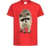 Детская футболка Realistic racсoon Красный Детская футболка Realistic racсoon Красный фото