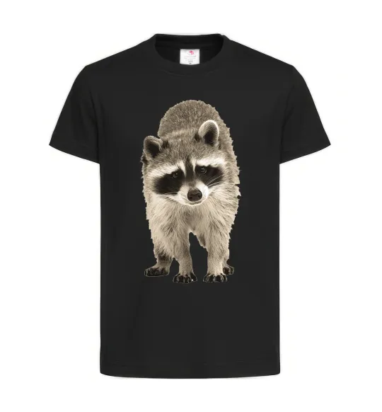 Дитяча футболка Realistic racсoon Чорний фото