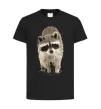 Дитяча футболка Realistic racсoon Чорний фото
