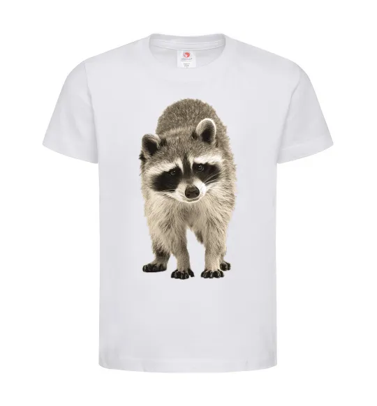 Дитяча футболка Realistic racсoon Білий фото