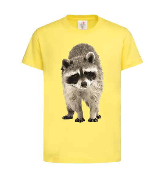 Дитяча футболка Realistic racсoon Лимонний фото