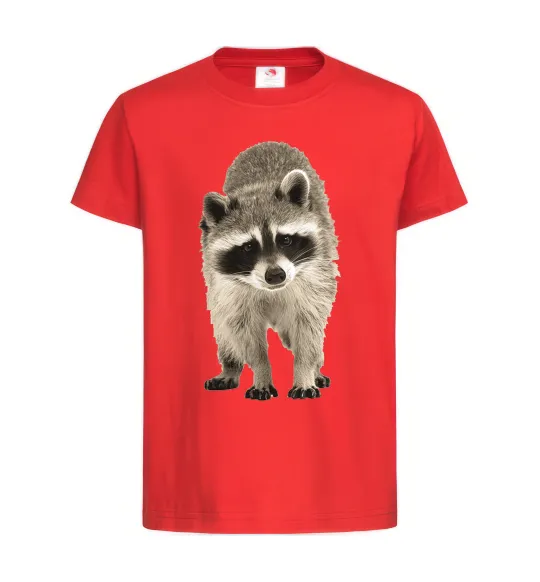 Дитяча футболка Realistic racсoon Червоний фото