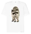 Футболка Оверсайз Realistic racсoon Белый фото