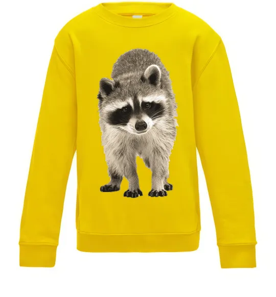 Дитячий світшот Realistic racсoon Сонячно жовтий фото