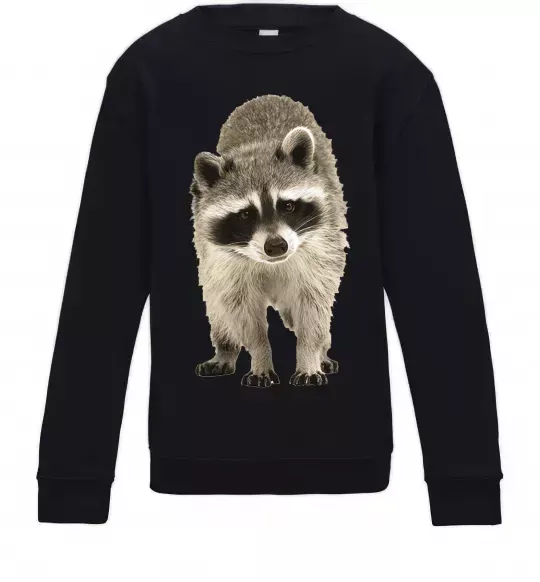 Дитячий світшот Realistic racсoon Чорний фото