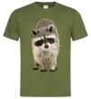Чоловіча футболка Realistic racсoon Оливковий Чоловіча футболка Realistic racсoon Оливковий фото