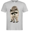Чоловіча футболка Realistic racсoon Сірий Чоловіча футболка Realistic racсoon Сірий фото