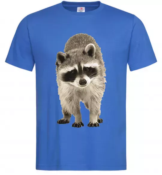 Чоловіча футболка Realistic racсoon Яскраво-синій фото