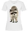 Жіноча футболка Realistic racсoon Білий Жіноча футболка Realistic racсoon Білий фото