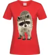 Жіноча футболка Realistic racсoon Червоний Жіноча футболка Realistic racсoon Червоний фото