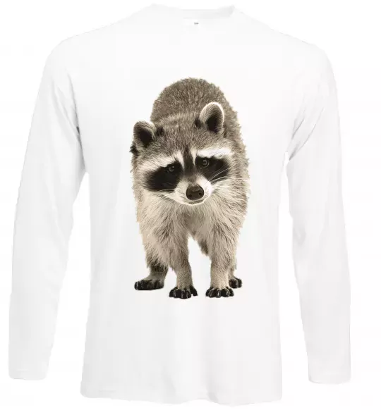 Лонгслів Realistic racсoon Білий фото
