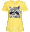 Женская футболка Рисунок енота акварель Лимонный фото