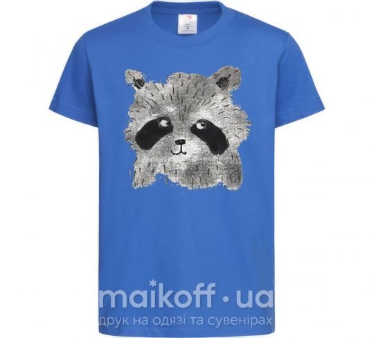 Детская футболка Рисунок енота акварель Ярко-синий фото
