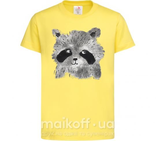 Детская футболка Рисунок енота акварель Лимонный фото