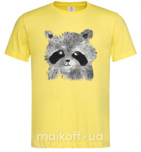 Мужская футболка Рисунок енота акварель Лимонный фото