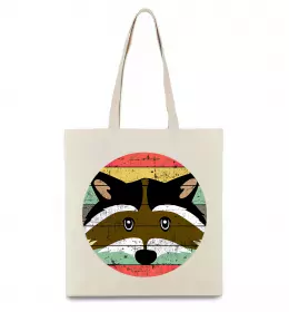 Эко-сумка Малюнок єнота Бежевый фото