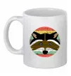 Чашка керамическая Round racoon Белый фото
