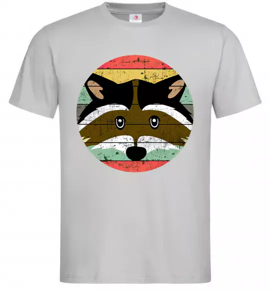 Чоловіча футболка Round racoon Сірий фото