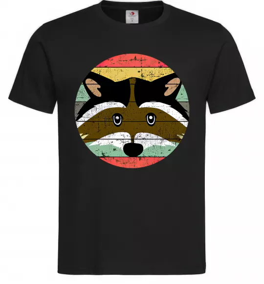 Чоловіча футболка Round racoon Чорний фото