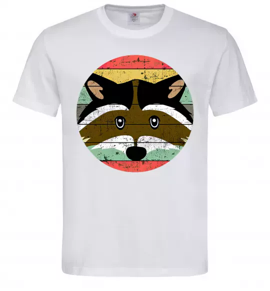 Чоловіча футболка Round racoon Білий фото