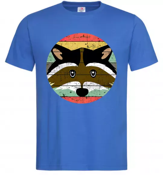 Чоловіча футболка Round racoon Яскраво-синій фото