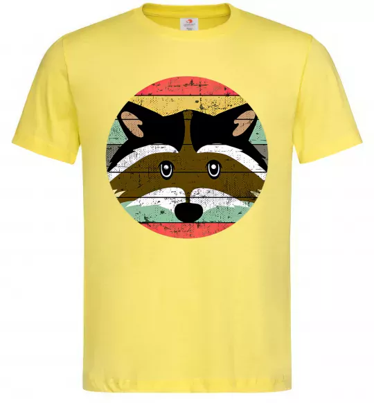Чоловіча футболка Round racoon Лимонний фото